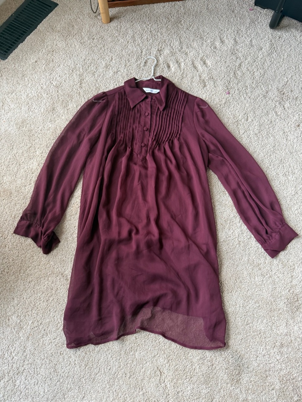 Nine West Plum Button-Front Blouse